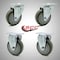 Service Caster 4 Inch SS Gray Polyurethane Swivel Top Plate Caster Set with 2 Rigid SCC SCC-SS20S414-PPUB-2-R414-2 - alternate 5